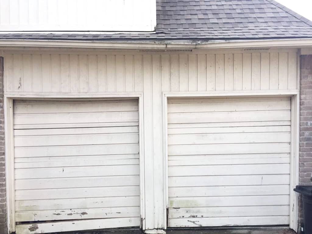 2 garage doors into 1-before