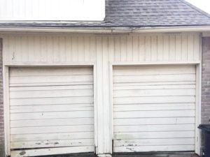 2 garage doors into 1-before