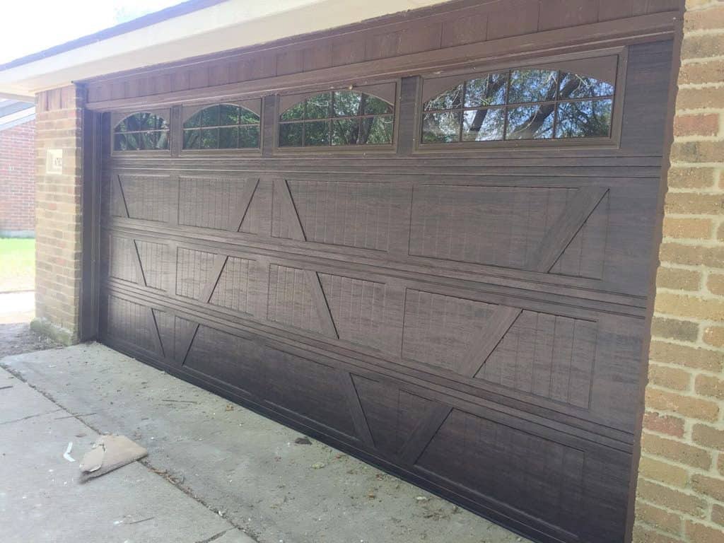 wood looking garage door in houston