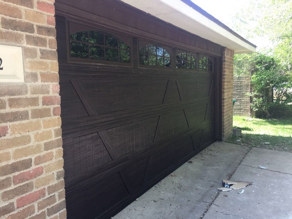 wood looking garage door houston