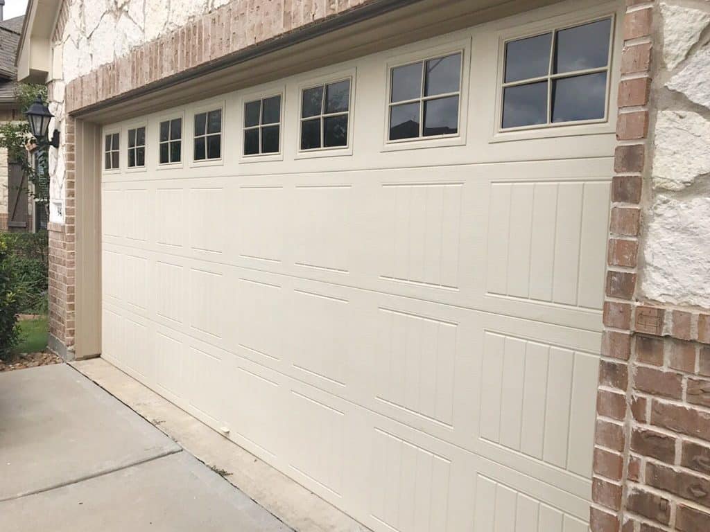 residential garage door with windows